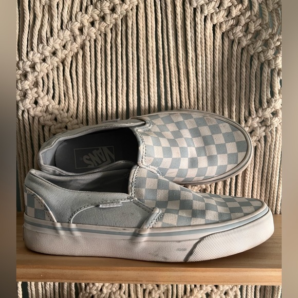 Light blue and white checkered vans women’s size 5.5 - Picture 3 of 10